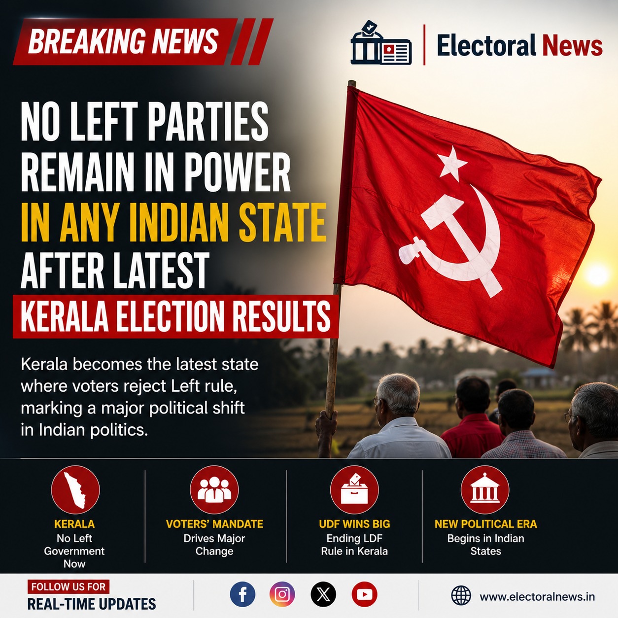 No Left Parties Remain in Power in Any Indian State After Kerala Election Results