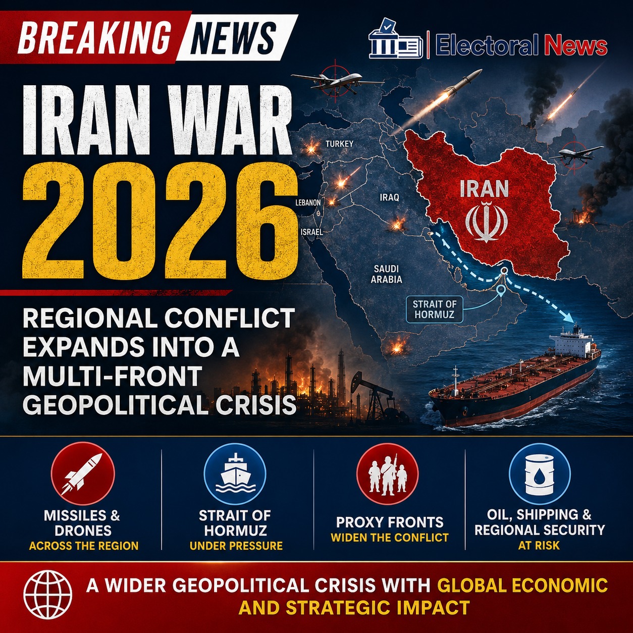 Iran War 2026: Regional Conflict Expands Into a Multi-Front Geopolitical Crisis