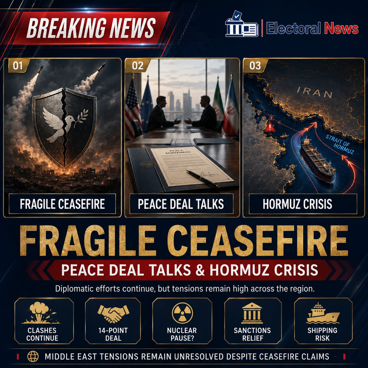 Fragile Ceasefire, Peace Deal Talks and Hormuz Crisis