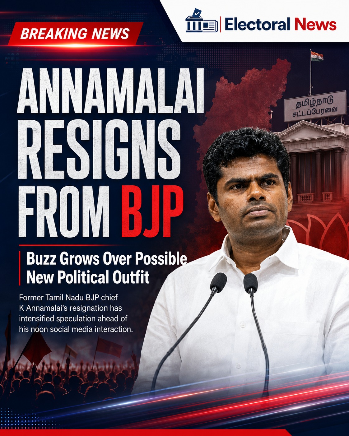 K. Annamalai Quits BJP; Buzz Grows Over New Political Movement in Tamil Nadu