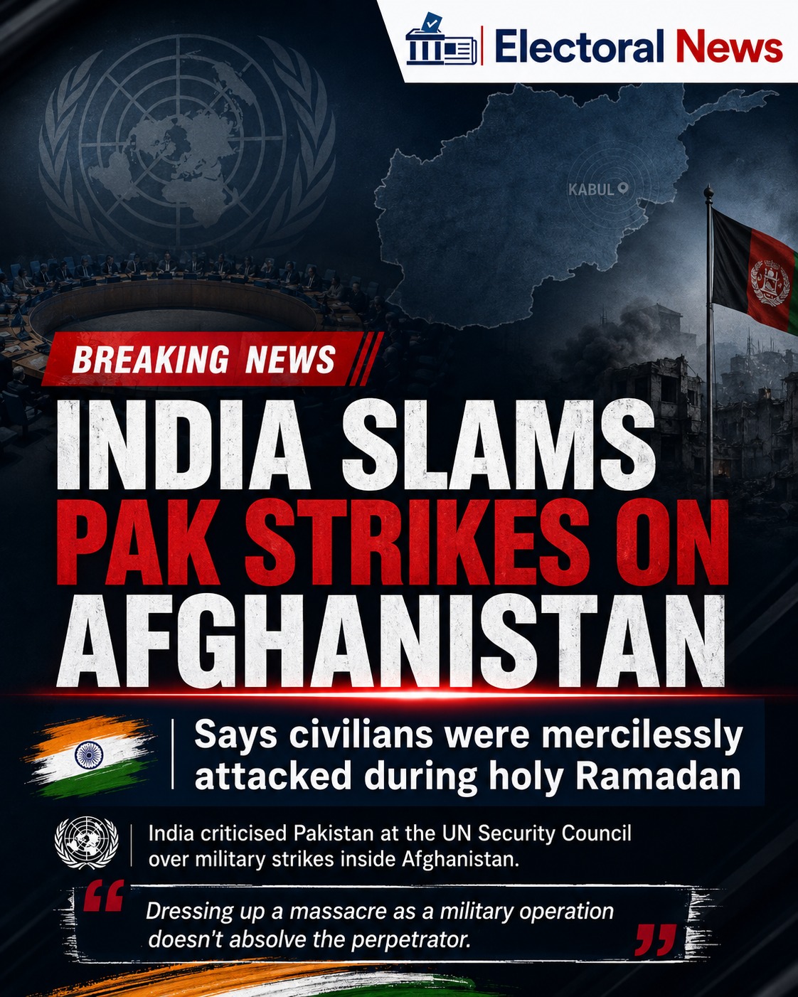 India Slams Pakistan’s Strikes on Afghanistan, Calls Civilian Deaths a “Massacre”